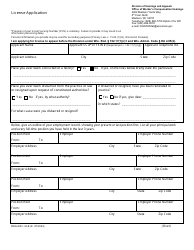 Form DHA-WKC-34-E License Application - Wisconsin