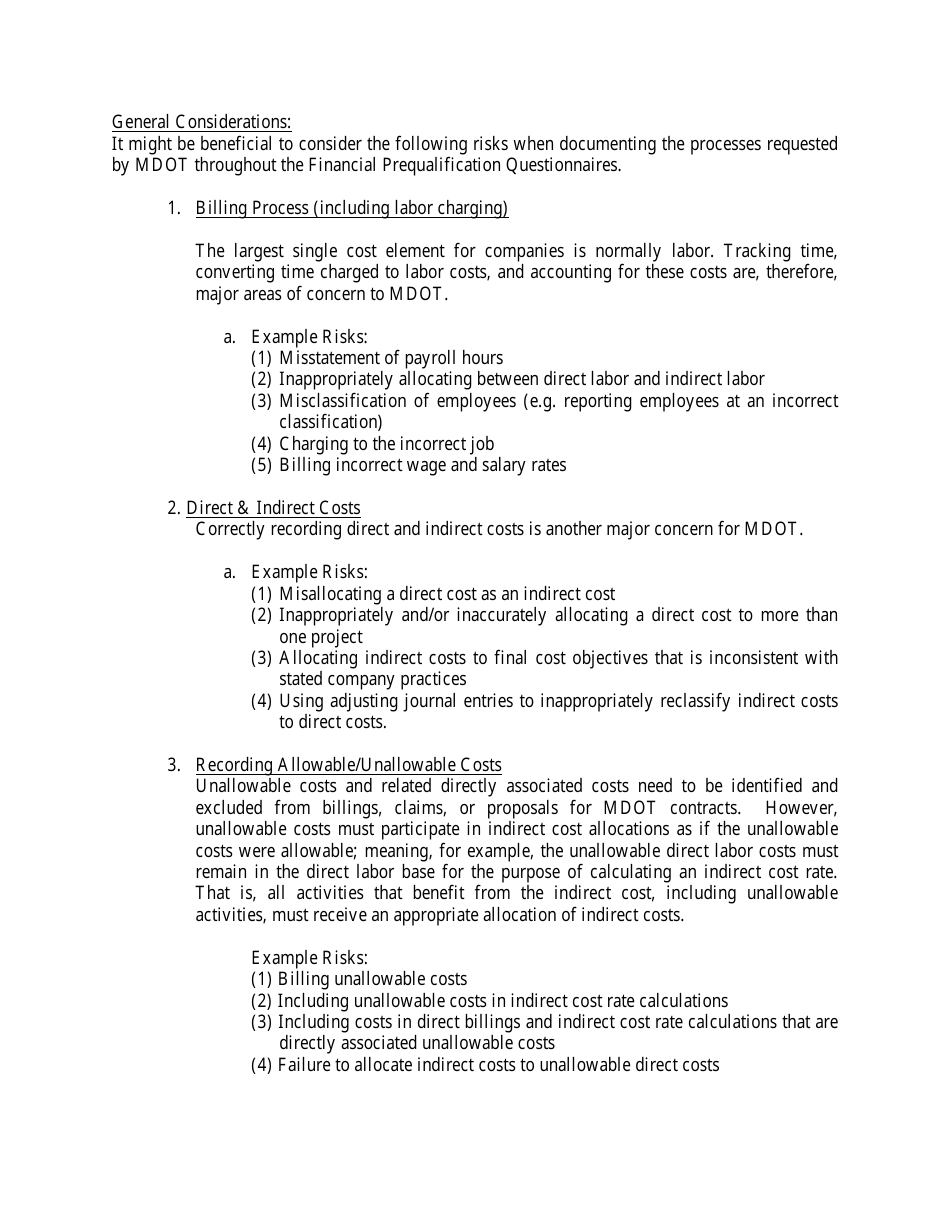 Financial Prequalification Questionnaire for Users of the Safe Harbor Rate - Michigan, Page 11
