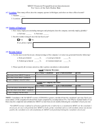 Financial Prequalification Questionnaire for Users of the Safe Harbor Rate - Michigan, Page 17