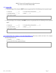 Financial Prequalification Questionnaire for Users of the Safe Harbor Rate - Michigan, Page 18
