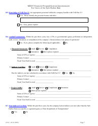 Financial Prequalification Questionnaire for Users of the Safe Harbor Rate - Michigan, Page 20