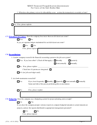 Financial Prequalification Questionnaire for Users of the Safe Harbor Rate - Michigan, Page 24