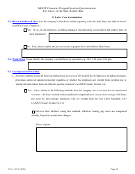 Financial Prequalification Questionnaire for Users of the Safe Harbor Rate - Michigan, Page 29