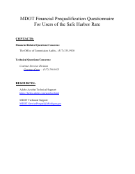 Financial Prequalification Questionnaire for Users of the Safe Harbor Rate - Michigan, Page 2