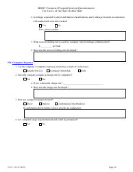 Financial Prequalification Questionnaire for Users of the Safe Harbor Rate - Michigan, Page 33
