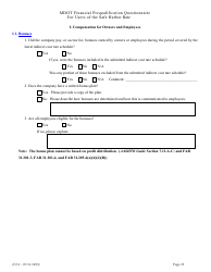 Financial Prequalification Questionnaire for Users of the Safe Harbor Rate - Michigan, Page 36
