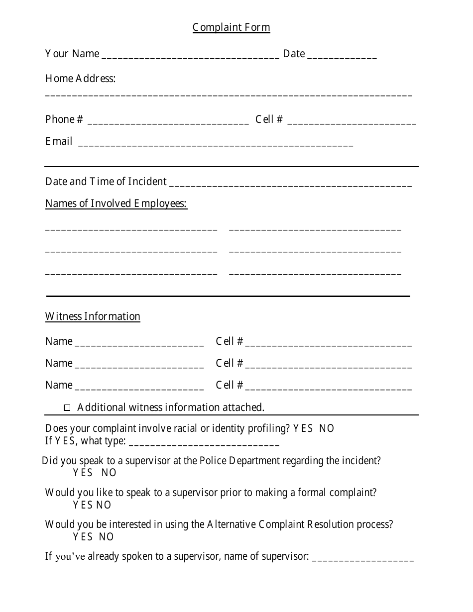 Complaint Form - City of Davis, California, Page 4