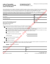 Document preview: Form HUD-11700 Letter of Transmittal for Commitment Authority and/or Pool Numbers