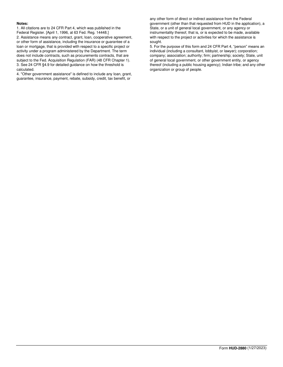 Form HUD-2880 Applicant / Recipient Disclosure / Update Report, Page 4