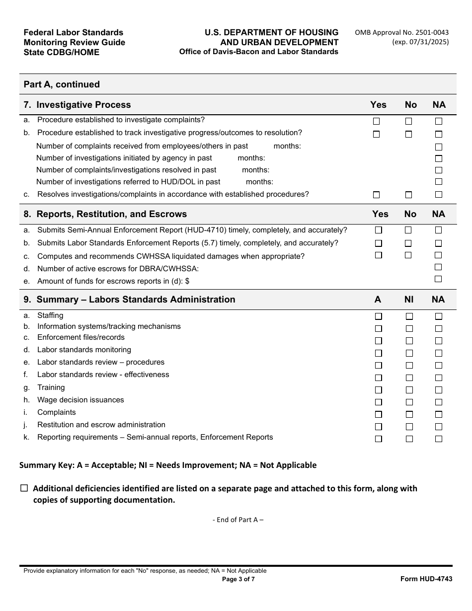 Form HUD-4743 Federal Labor Standards Monitoring Review Guide State Cdbg / Home, Page 3
