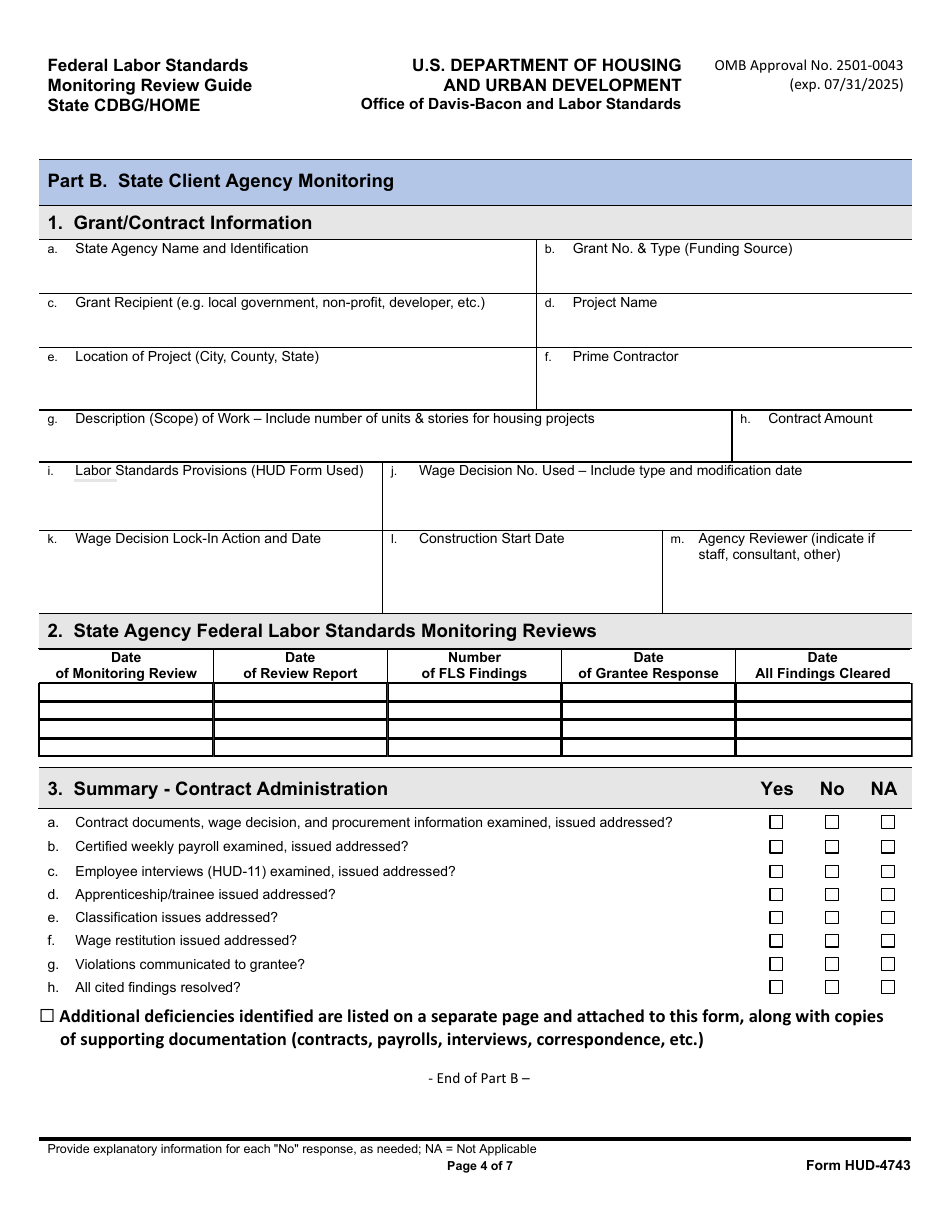 Form HUD-4743 Federal Labor Standards Monitoring Review Guide State Cdbg / Home, Page 4