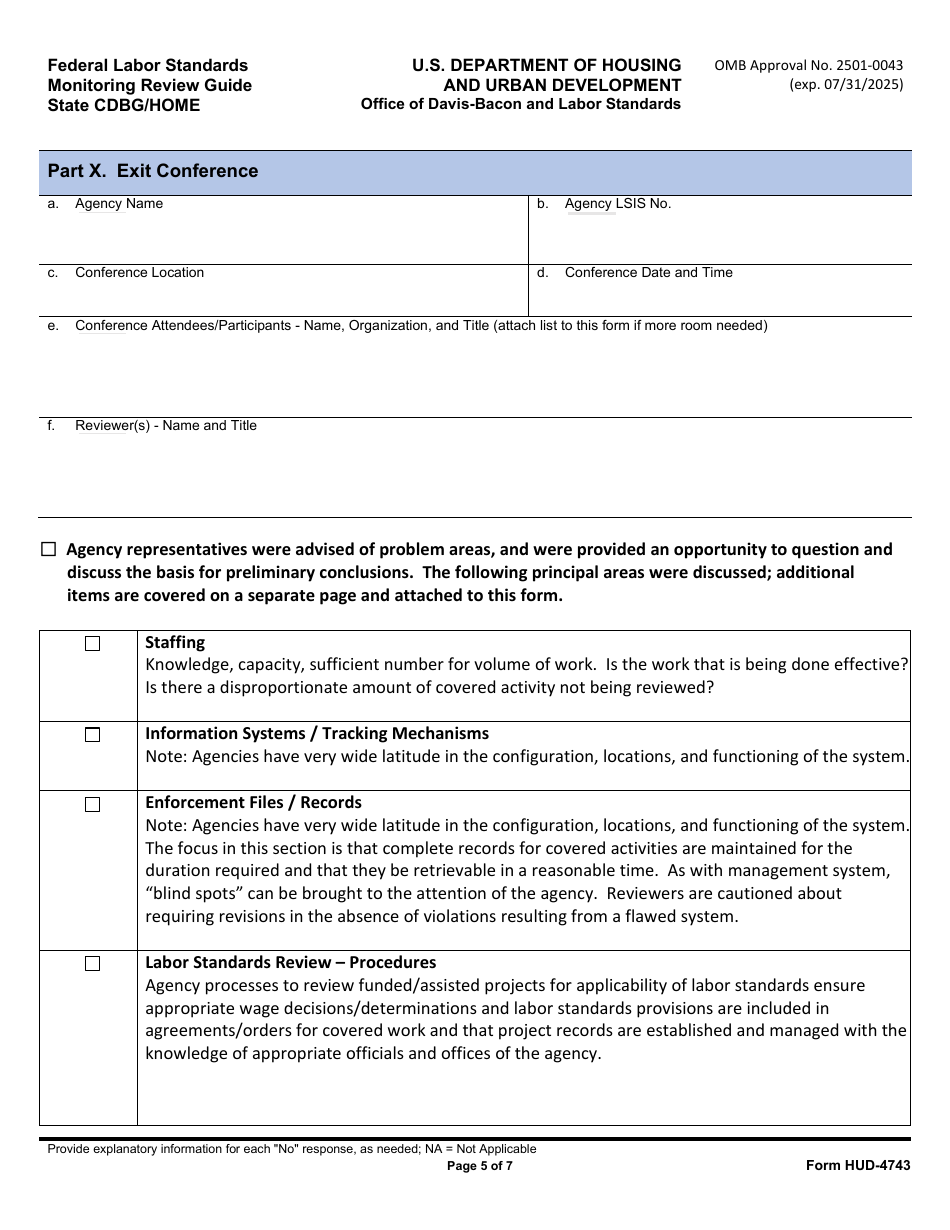 Form HUD-4743 Federal Labor Standards Monitoring Review Guide State Cdbg / Home, Page 5