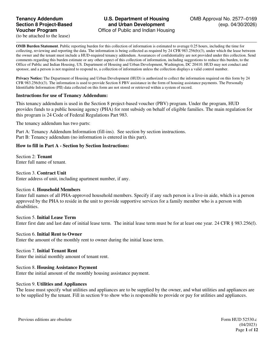 Form hud52530 c fill out sign online and download fillable pdf