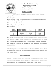 Hall Use Agreement - City of San Juan Bautista, California, Page 4