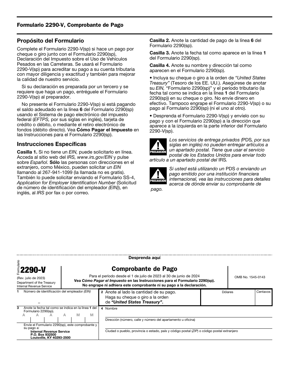 IRS Formulario 2290(SP) Declaracion Del Impuesto Sobre El Uso De Vehiculos Pesados En Las Carreteras (Spanish), Page 10