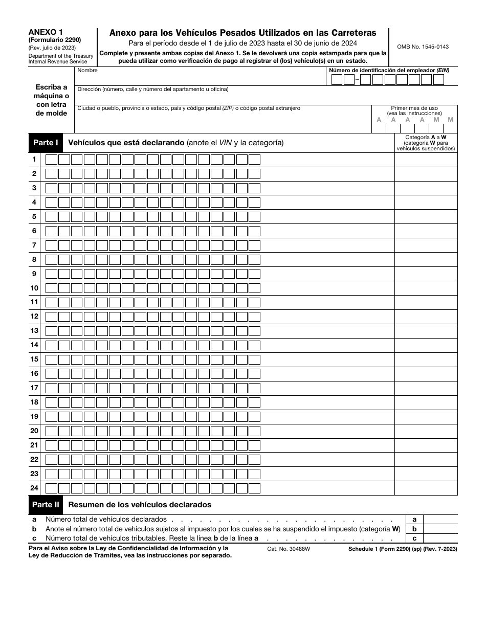 IRS Formulario 2290(SP) Declaracion Del Impuesto Sobre El Uso De Vehiculos Pesados En Las Carreteras (Spanish), Page 5