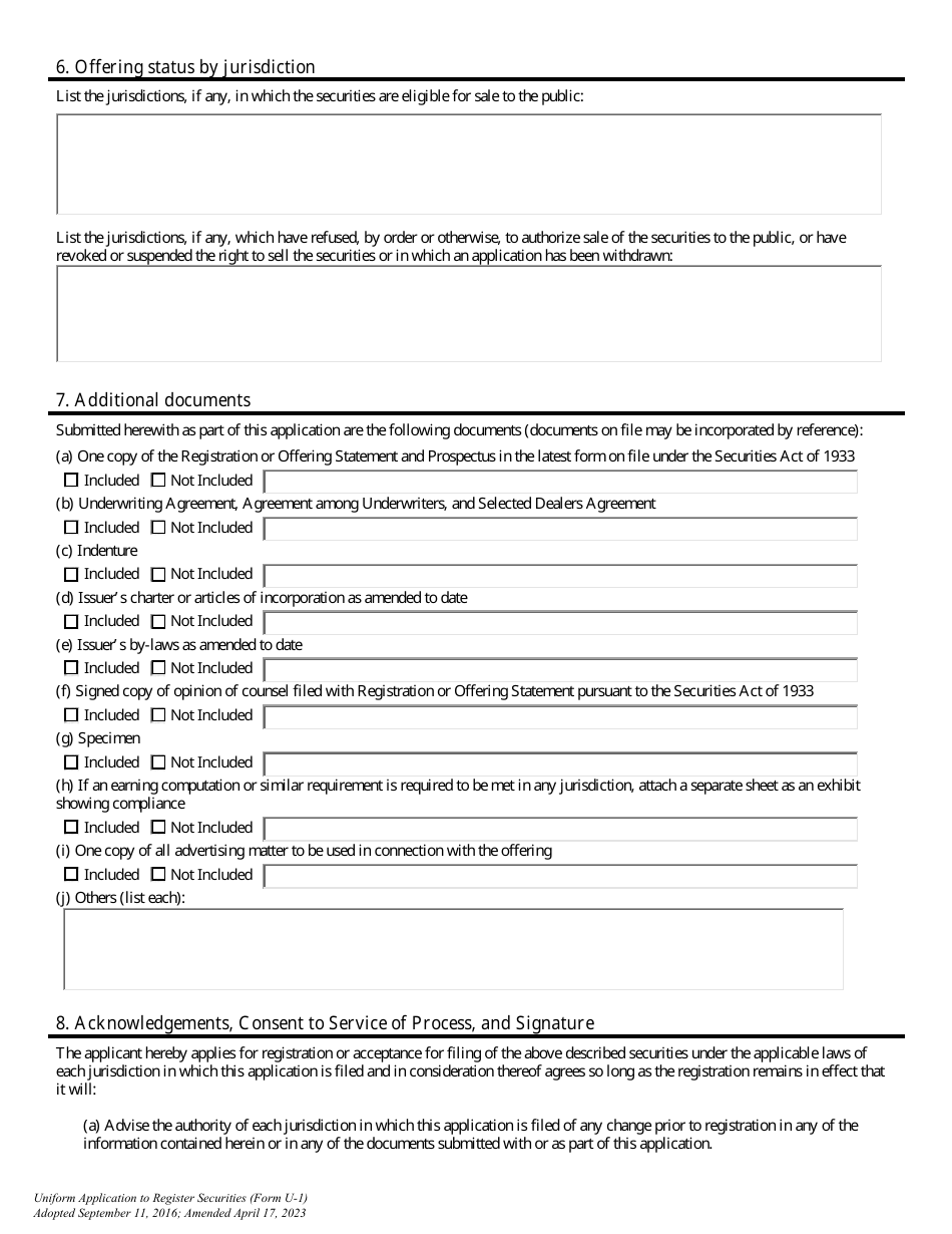 Form U-1 Uniform Application to Register Securities, Page 3