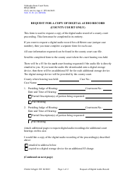 Document preview: Form CH6ART14APP6 Request for a Copy of Digital Audio Record (County Court Only) - Nebraska