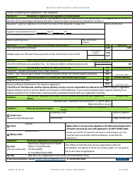 Birth Certificate Application - Minnesota, Page 2