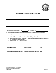 Document preview: Form SIMM25B Website Accessibility Certification - California