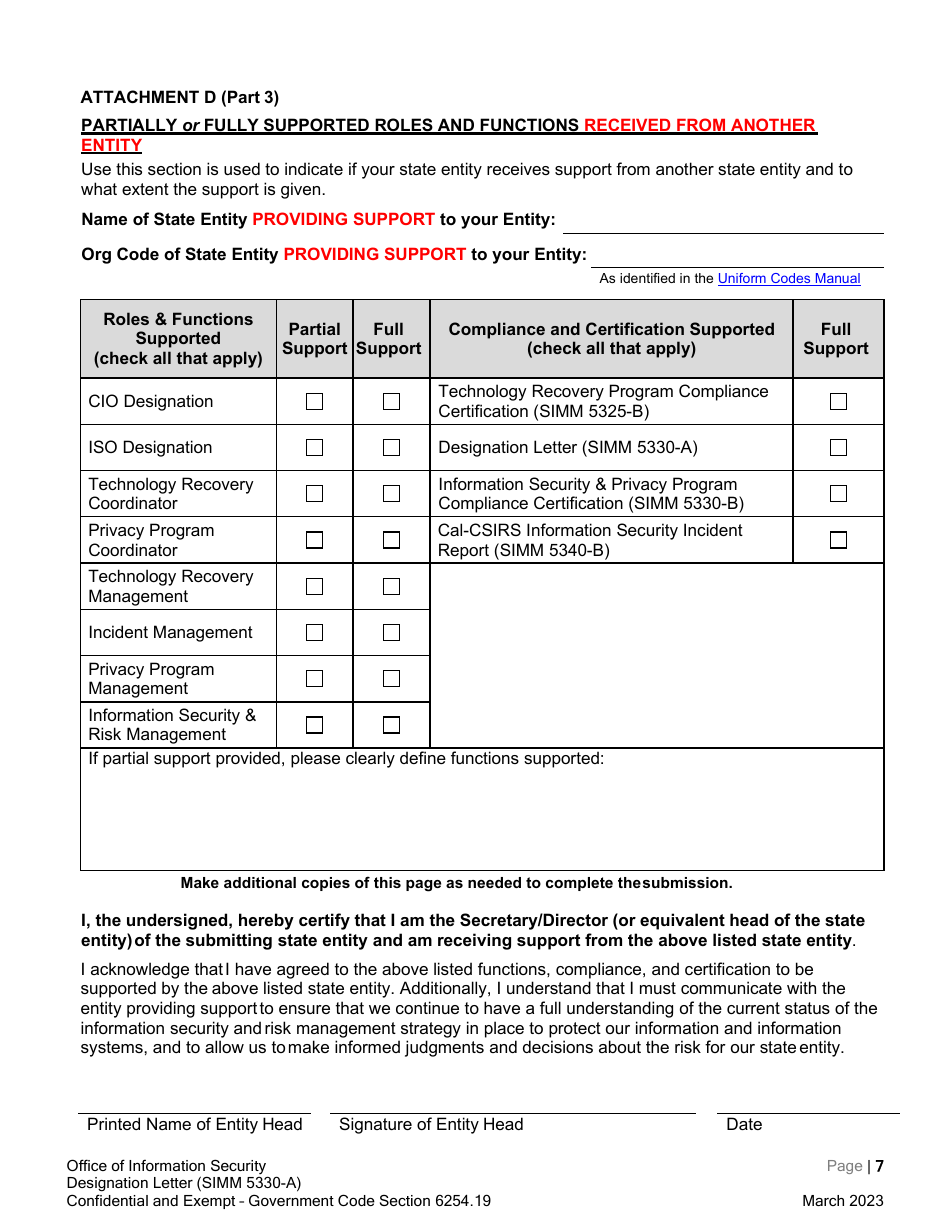 Form SIMM5330-A Designation Letter - California, Page 9