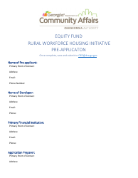Rural Workforce Housing Initiative Pre-applicaton - Equity Fund - Georgia (United States)