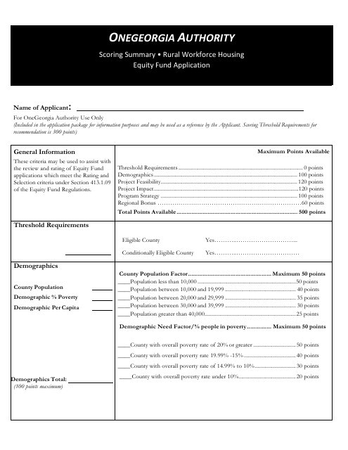 Equity Fund Application - Georgia (United States) Download Pdf