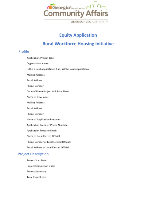 Equity Application - Rural Workforce Housing Initiative - Georgia (United States) Download Pdf