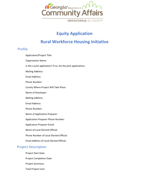 Equity Application - Rural Workforce Housing Initiative - Georgia (United States)