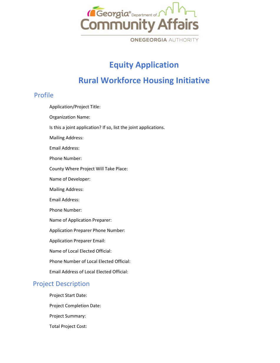 Equity Application - Rural Workforce Housing Initiative - Georgia (United States), Page 1