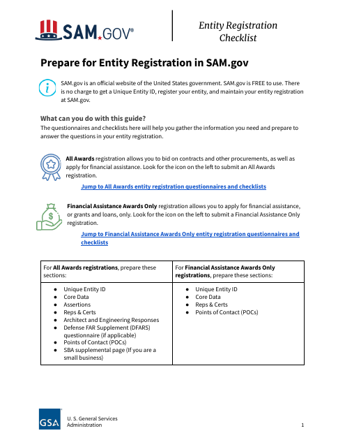 Entity Registration Checklist