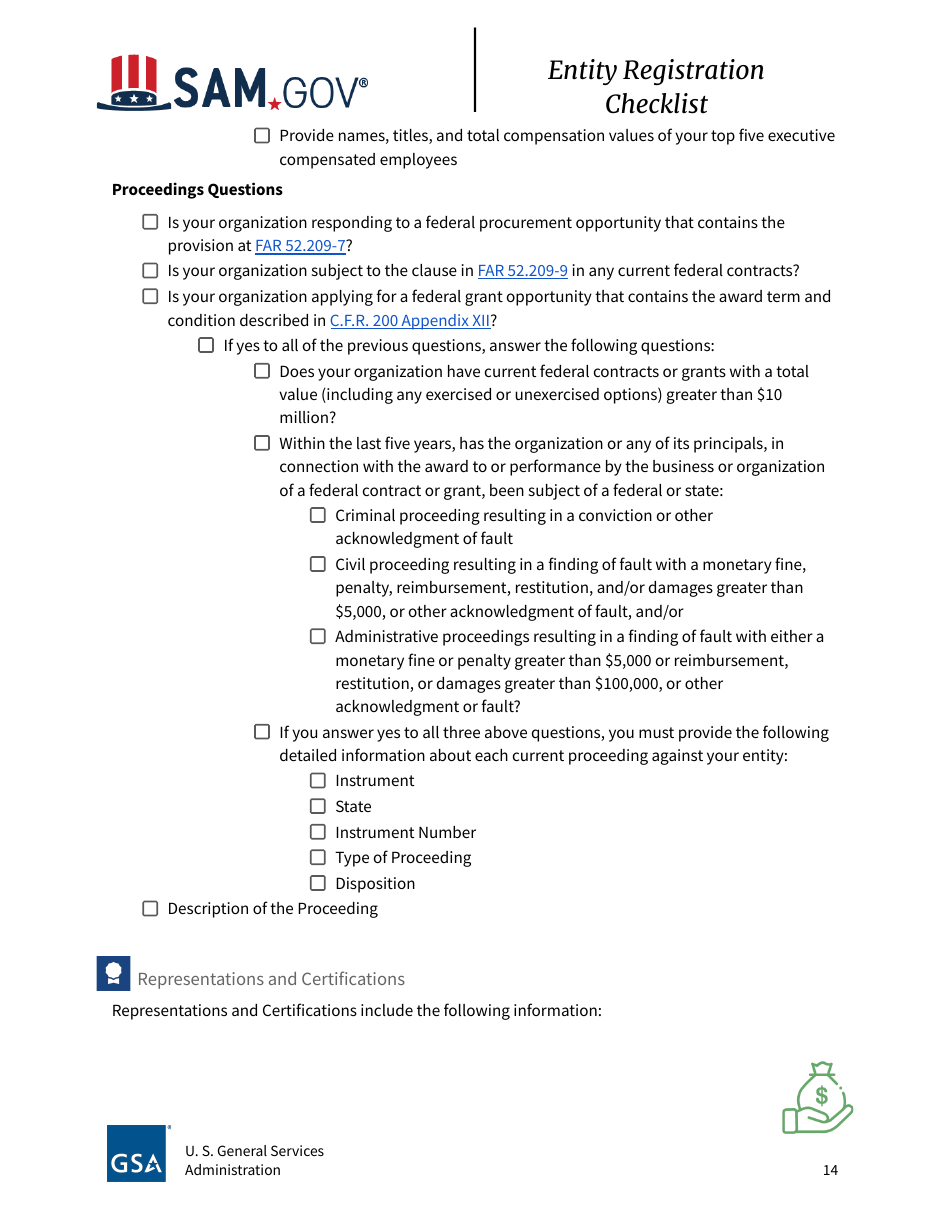 Entity Registration Checklist, Page 14