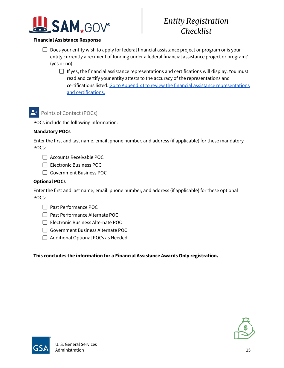Entity Registration Checklist, Page 15