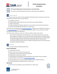 Entity Registration Checklist, Page 2