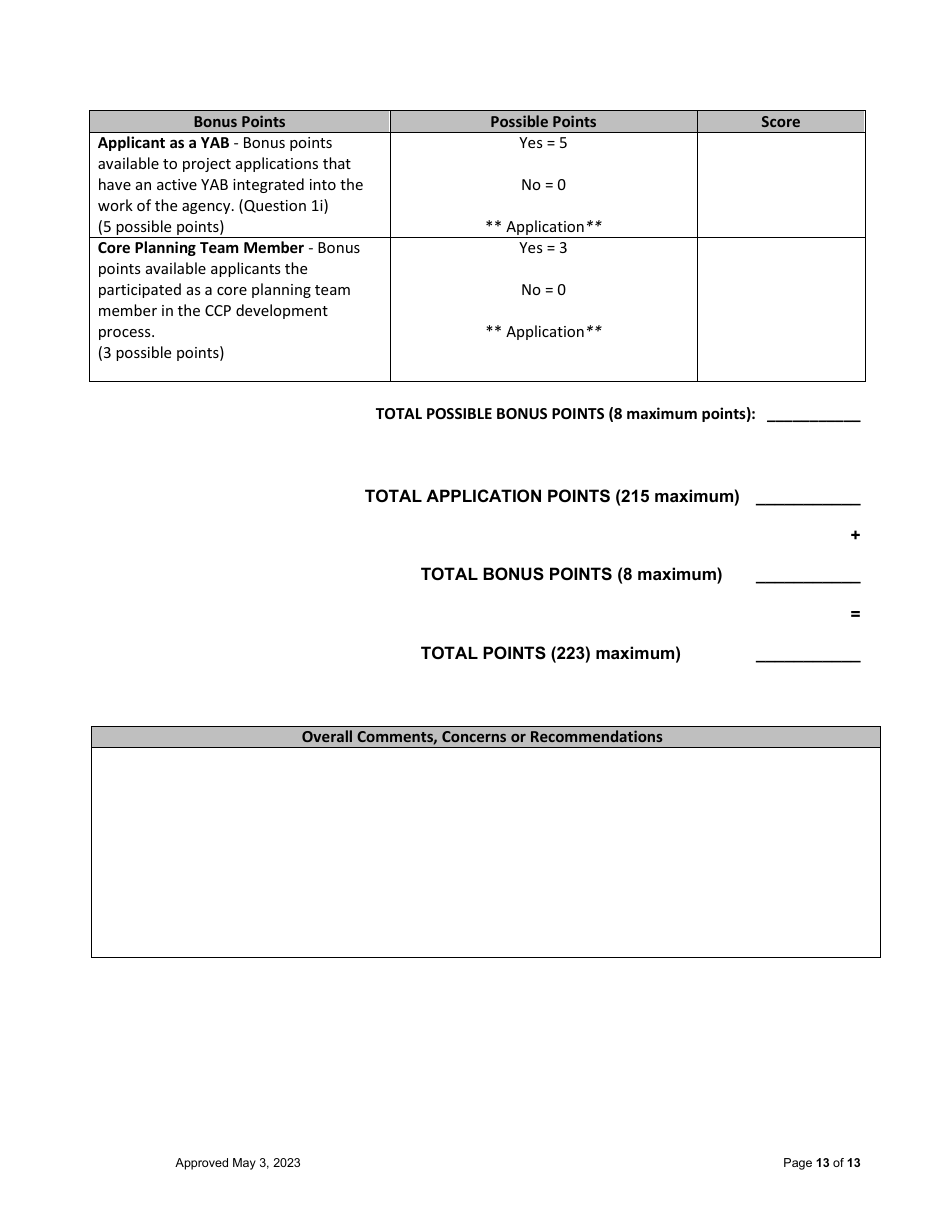 Georgia Balance of State Continuum of Care Review Team Scoring - New Projects (Joint Th-Rrh, Rrh, Sso, Psh) - Youth Homelessness Demonstration Program - Georgia (United States), Page 13