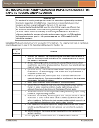 Document preview: Esg Housing Habitability Standards Inspection Checklist for Rapid Re-housing and Prevention - Georgia (United States)