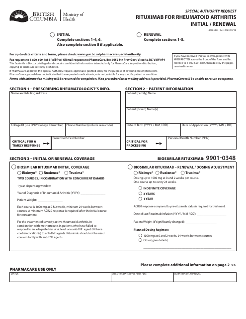 Form HLTH5373  Printable Pdf