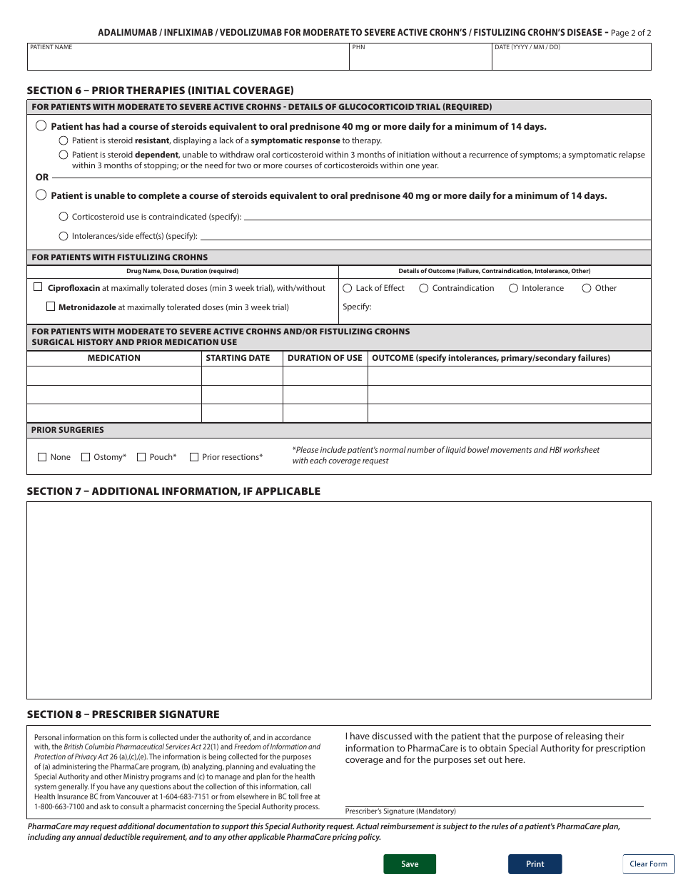 Form HLTH5368 Download Fillable PDF or Fill Online Special Authority ...