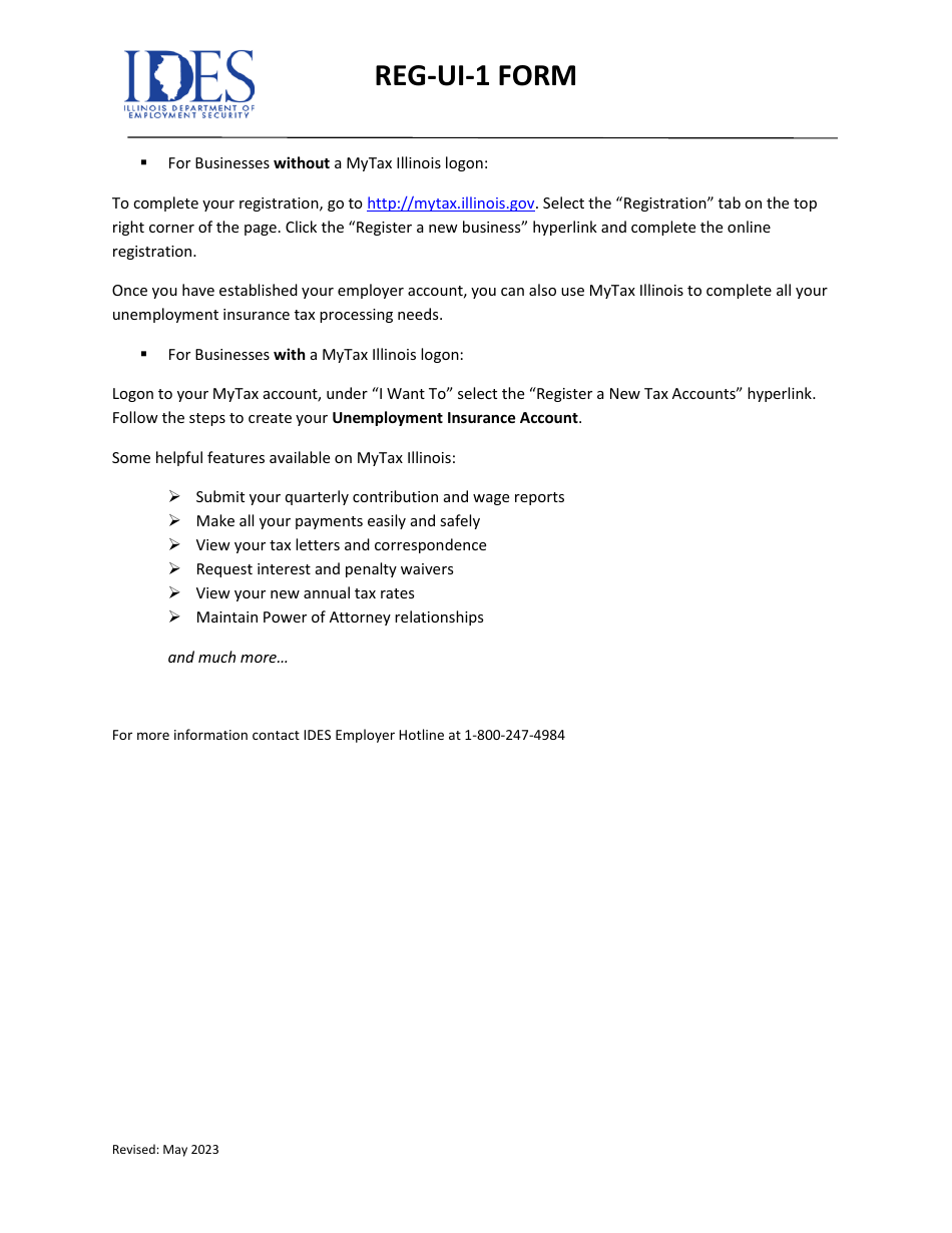 Form REG-UI-1 Report to Determine Liability Under the Unemployment Insurance Act - Illinois, Page 1