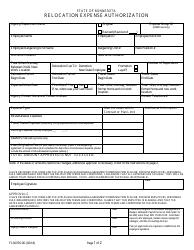 Document preview: Form FI-00376-06 Relocation Expense Authorization - Minnesota