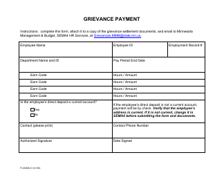 Document preview: Form FI-00608-01 Grievance Payment - Minnesota