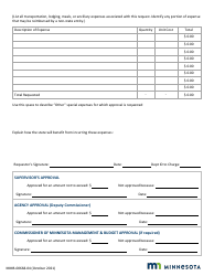 Form MMB-00668-04 Request for Approval of Special Expenses - Minnesota, Page 2