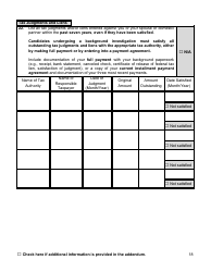 Financial Background Investigation Questionnaire - New York City, Page 18