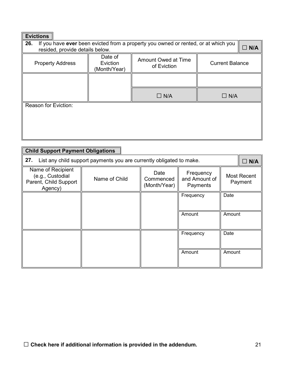 Financial Background Investigation Questionnaire - New York City, Page 21