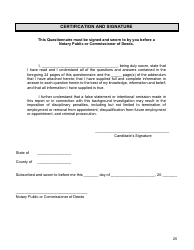 Financial Background Investigation Questionnaire - New York City, Page 25