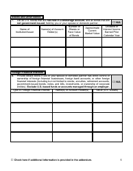 Financial Background Investigation Questionnaire - New York City, Page 5