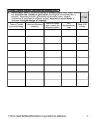 Financial Background Investigation Questionnaire - New York City, Page 6