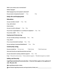 Division of Developmental Disabilities Application for Services - South Dakota, Page 2