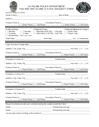 You Are Not Alone (Y.a.n.a.) Application/Waiver Form - City of La Palma, California, Page 3