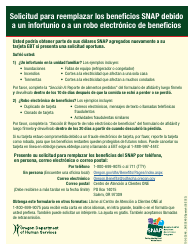 Document preview: Formulario DHS0349D Afidavit Para Solicitar El Remplazo De Los Beneficios Del Snap - Oregon (Spanish)